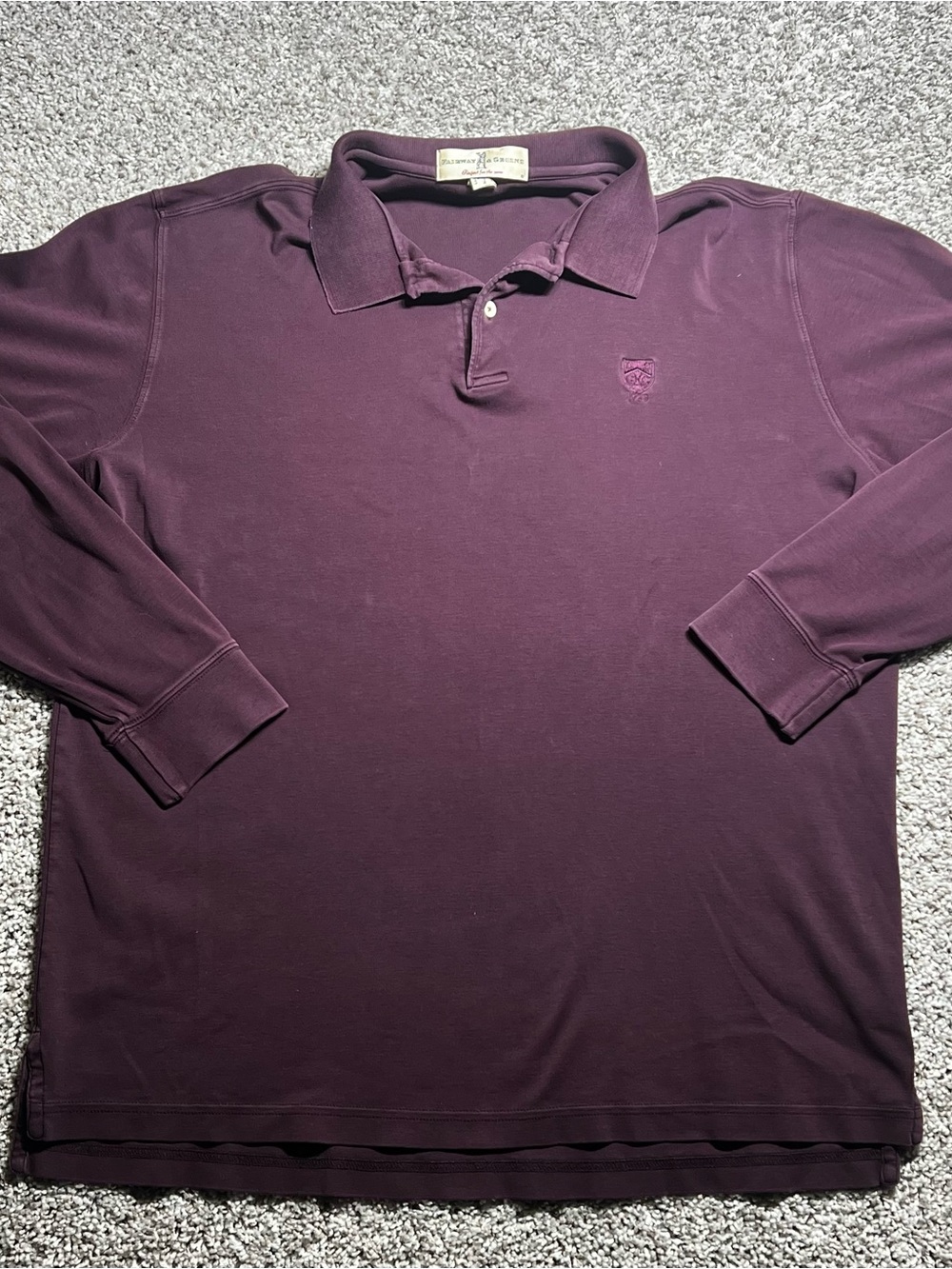 Vintage Fairway & Greene Long-Sleeve Polo Shirt in Plum